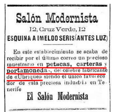 Extract from the newspaper DIARIO DE TENERIFE, 1903.