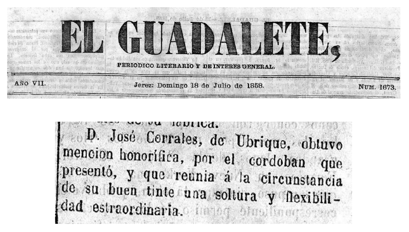 Extract from the newspaper EL GUADALETE, 18 of July, 1858.